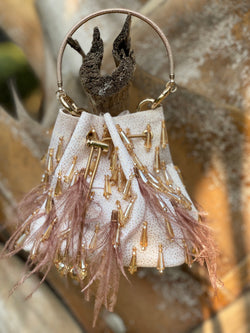 White Potli With Feather