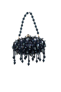 Oval Tassel Bag In *Midnight Blue*