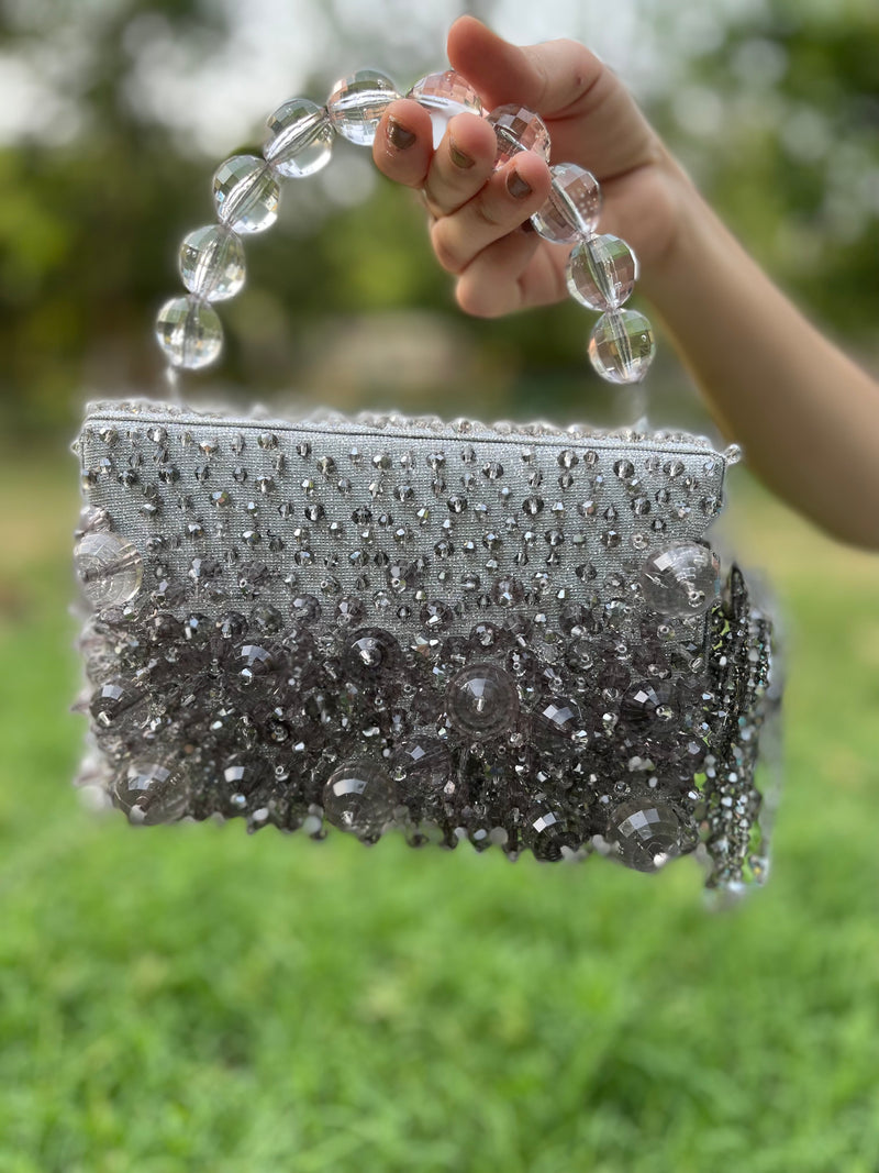 Crystal Box Bag In Gray