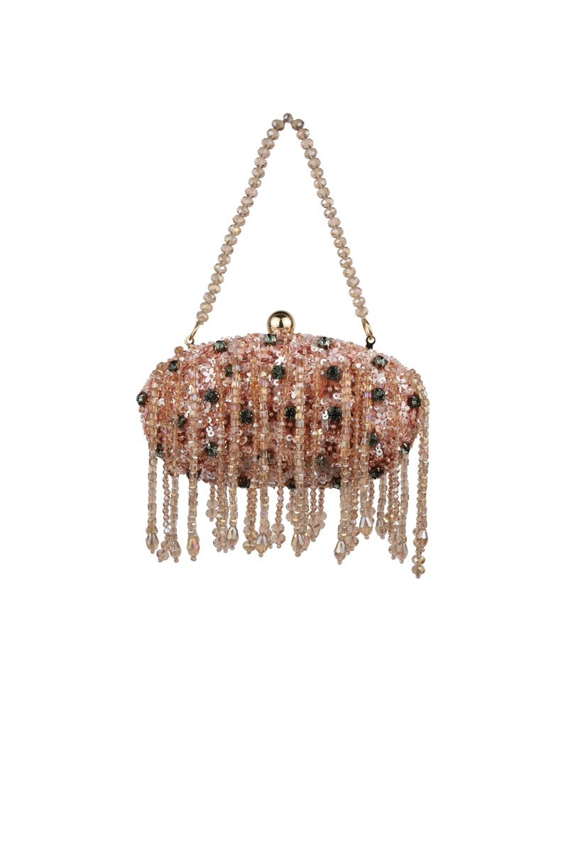 Oval Tassel Bag In Pink