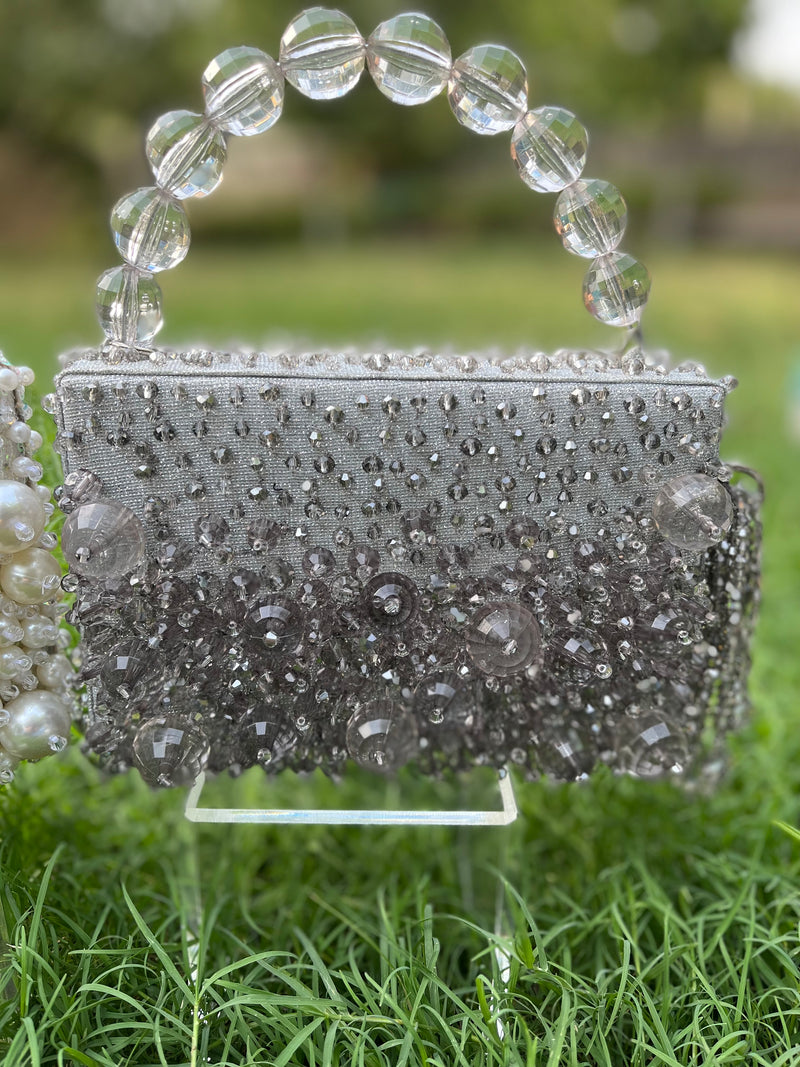 Crystal Box Bag In Gray