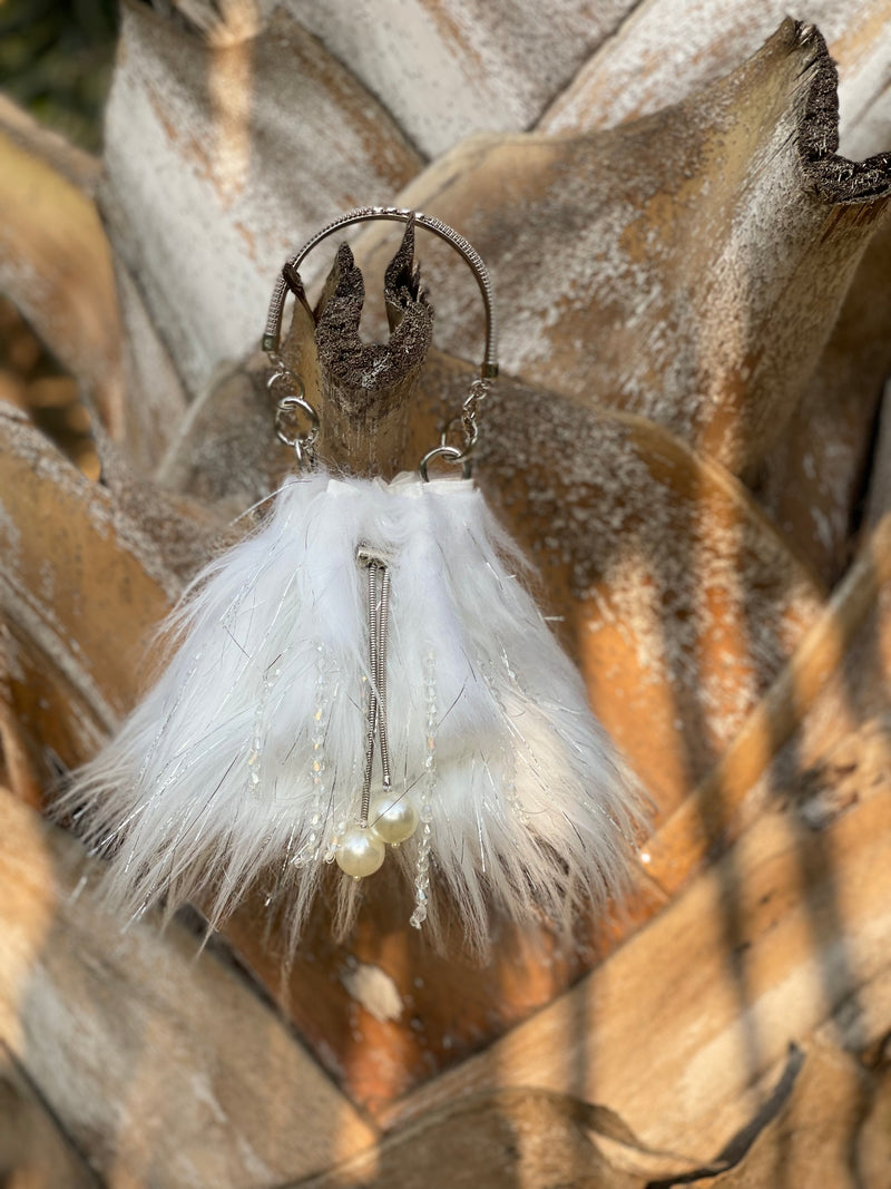 Fur White Potli