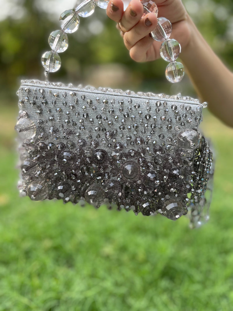 Crystal Box Bag In Gray